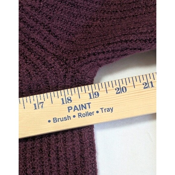 Aerie Purple Plum Sweater Dress Women's Size Med Knit Cozy Twist V Back - Picture 7 of 8